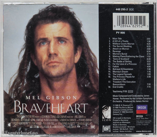James Horner (1995) - Braveheart (Soundtrack). Musikk-CD.