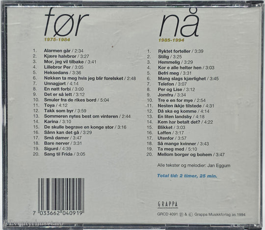 Jan Eggum. 1994. Mang slags kjærlighet - 40 sanger. CD.