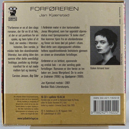 Jan Kjærstad 1993 Forføreren. Lydbok på CD. Universal Pictures / CIC Video