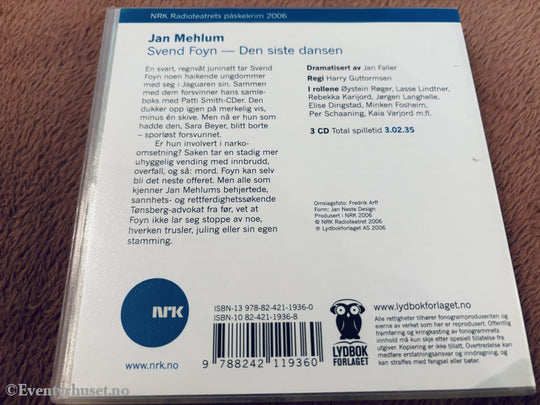 Jan Mehlum Den siste dansen. Lydbok på CD.