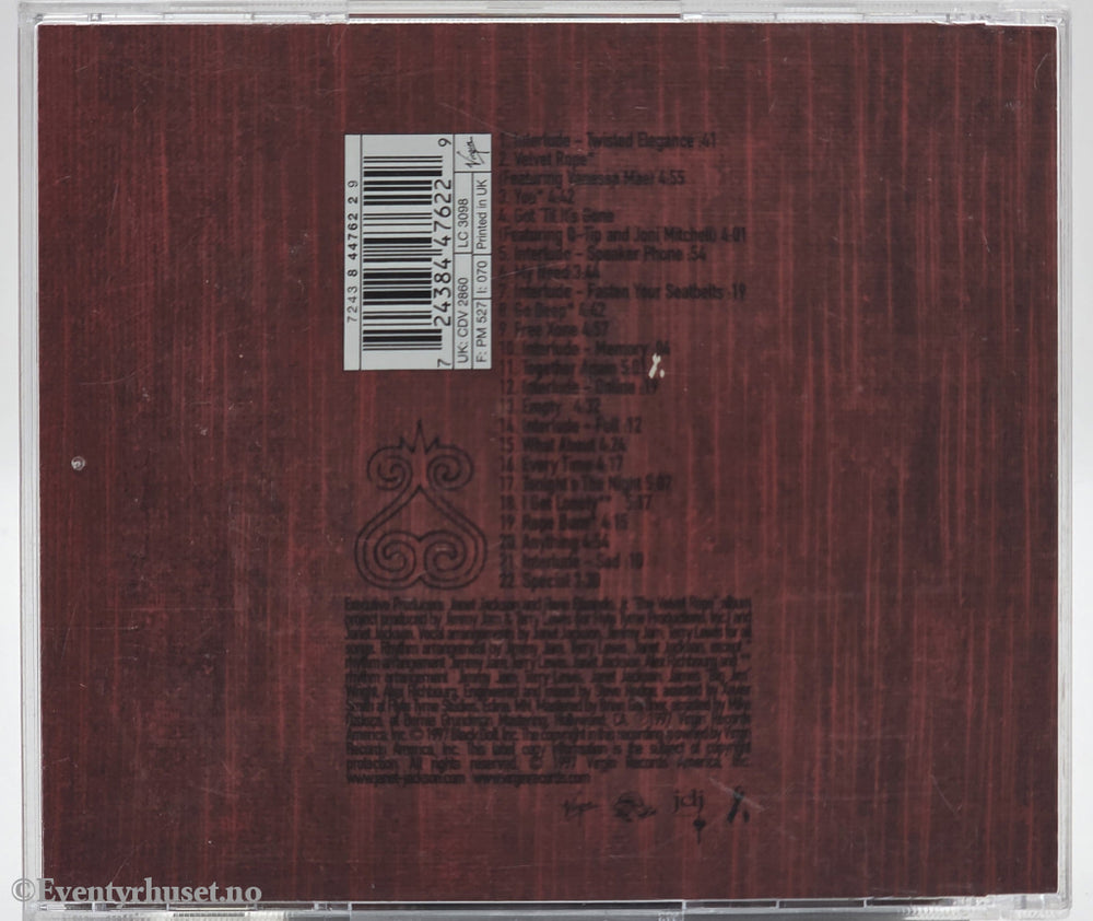Janet Jackson. 1997. The Velvet Rope. CD.