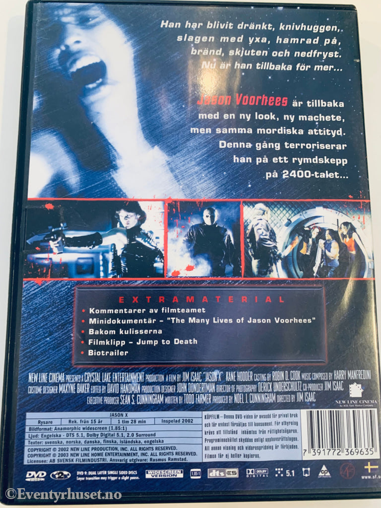 Jason X. 2002. Dvd. Med Norsk Tekst. Dvd
