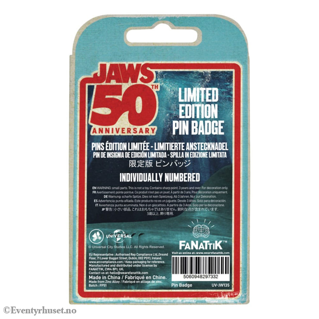 Jaws Pin Badge 50th Anniversary Ship in Bottle Fashion & Accessories