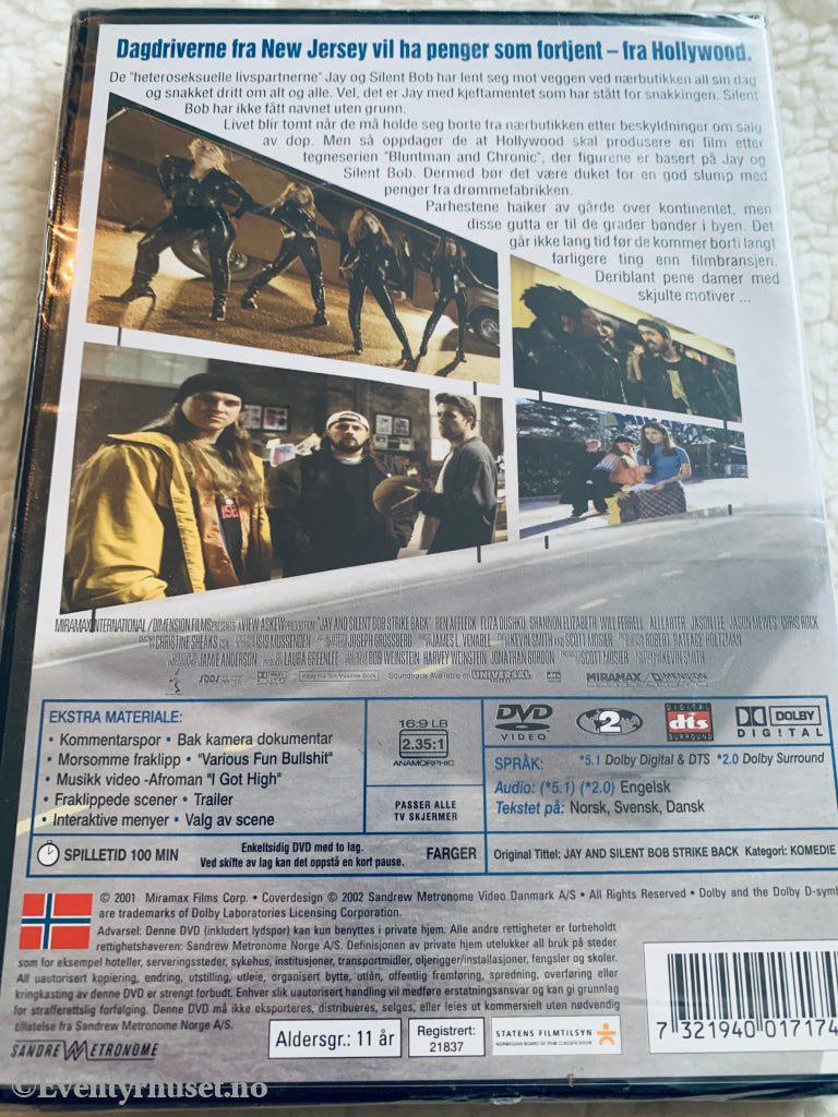 Jay and Silent Bob Strike Back. 2001. DVD. Ny i plast!