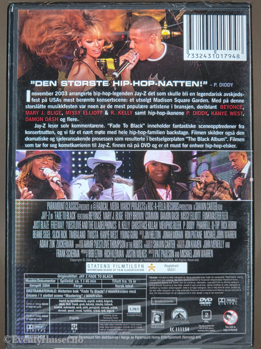 Jay-Z: Fade to Black (2004). DVD. Ny i plast!