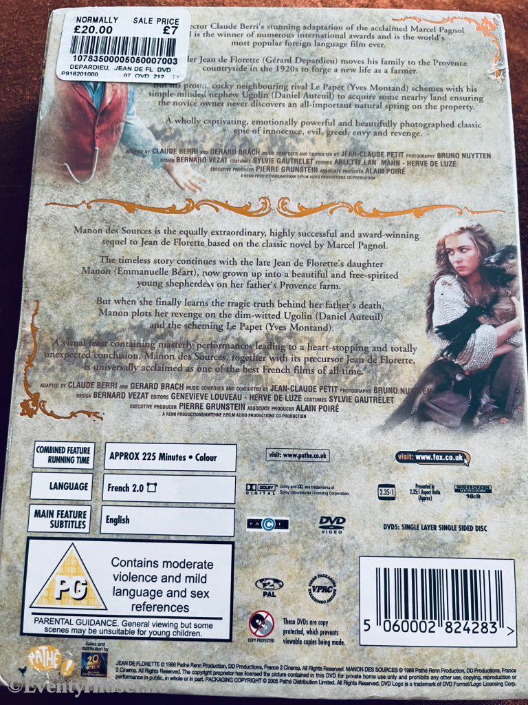 Jean De Florette Manon Des Sources. Dvd Slipcase. Ny I Plast!