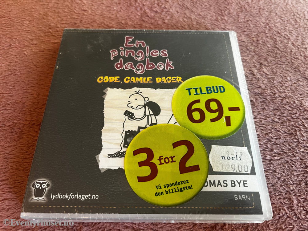 Jeff Kinney. 2011. En pingles dagbok: Gode, gamle dager. Lydbok på CD. Ny i plast!