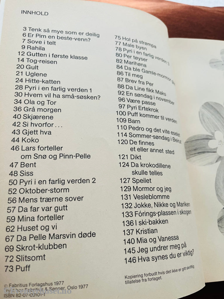 Jeg Fant Jeg Mer Å Lese. 1977. Fortelling