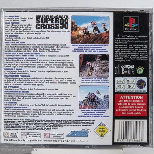 Jeremy McGrath Super Cross 98 . PS1.