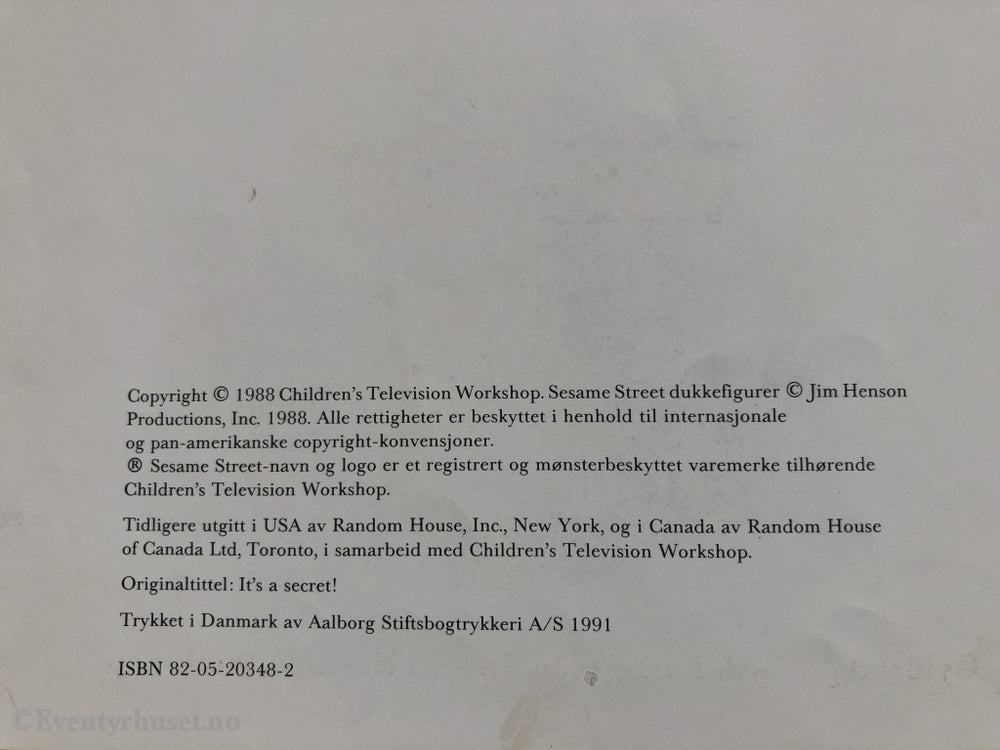 Jim Henson. 1988. Sesamgata. Bernt Har En Hemmelighet. Fortelling