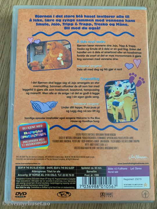 Jim Hensons Bjørnen I Det Store Blå Huset. 1999. Å Dele Med Andre & Overnatting. Dvd. Dvd