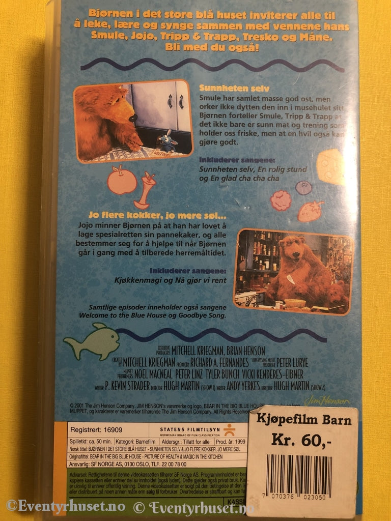 Bjørnen I Det Store Blå Huset. Sunnheten Selv & Jo Flere Kokker Jo Mere Søl. 1999. Vhs. Vhs