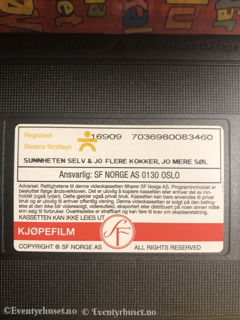Bjørnen I Det Store Blå Huset. Sunnheten Selv & Jo Flere Kokker Jo Mere Søl. 1999. Vhs. Vhs