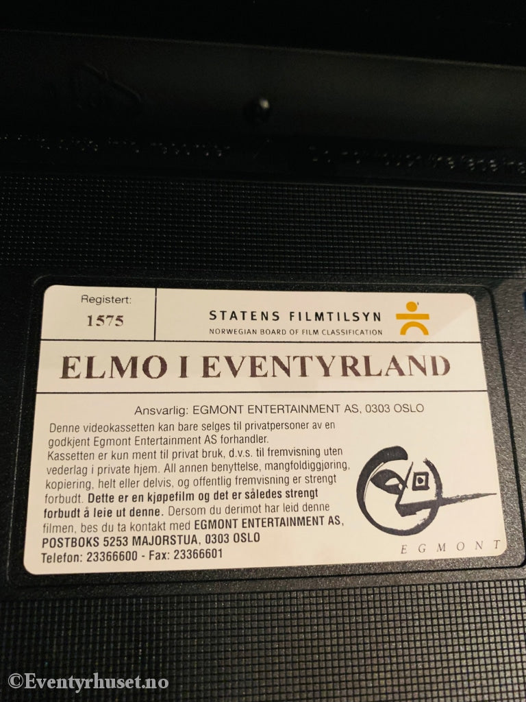 Jim Hensons Elmo I Eventyrland. 1999. Vhs. Vhs