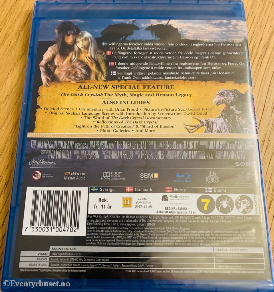 Jim Hensons The Dark Crystal. Blu-Ray Ny I Plast! Blu-Ray Disc