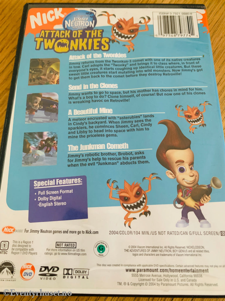 Jimmy Neutron: Attack of the Twonkies (2004). DVD. CBS/Fox Video