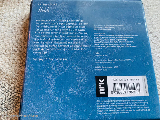 Johanna Spyri. 1881. Heidi. Lydbok på CD.