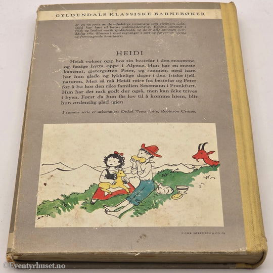 Johanna Spyri. 1949. Heidi. Bok.