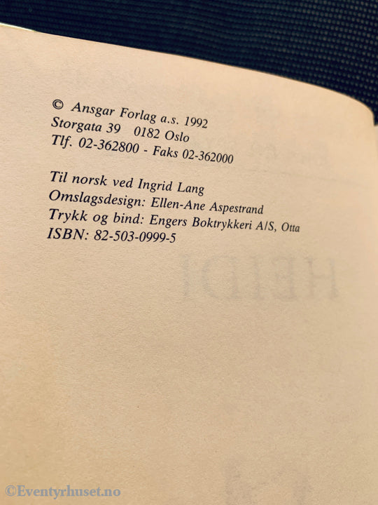Johanna Spyri. 1992. Heidi. Fortelling