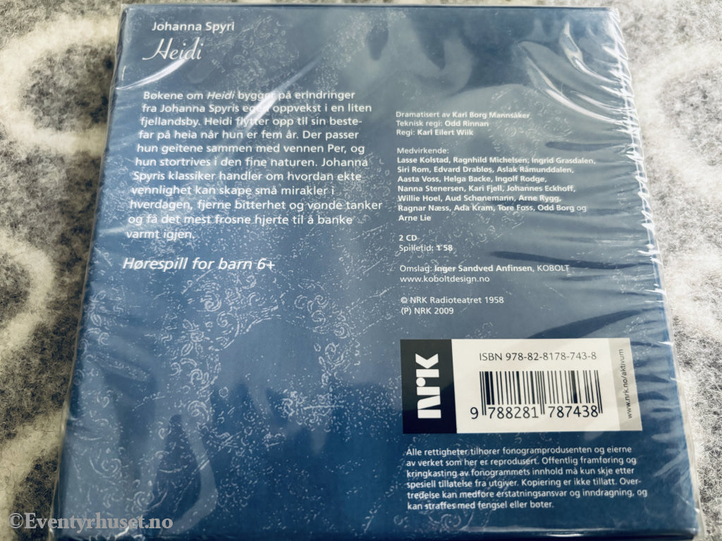 Johanna Spyri – Heidi. Lydbok på CD. Ny i plast!