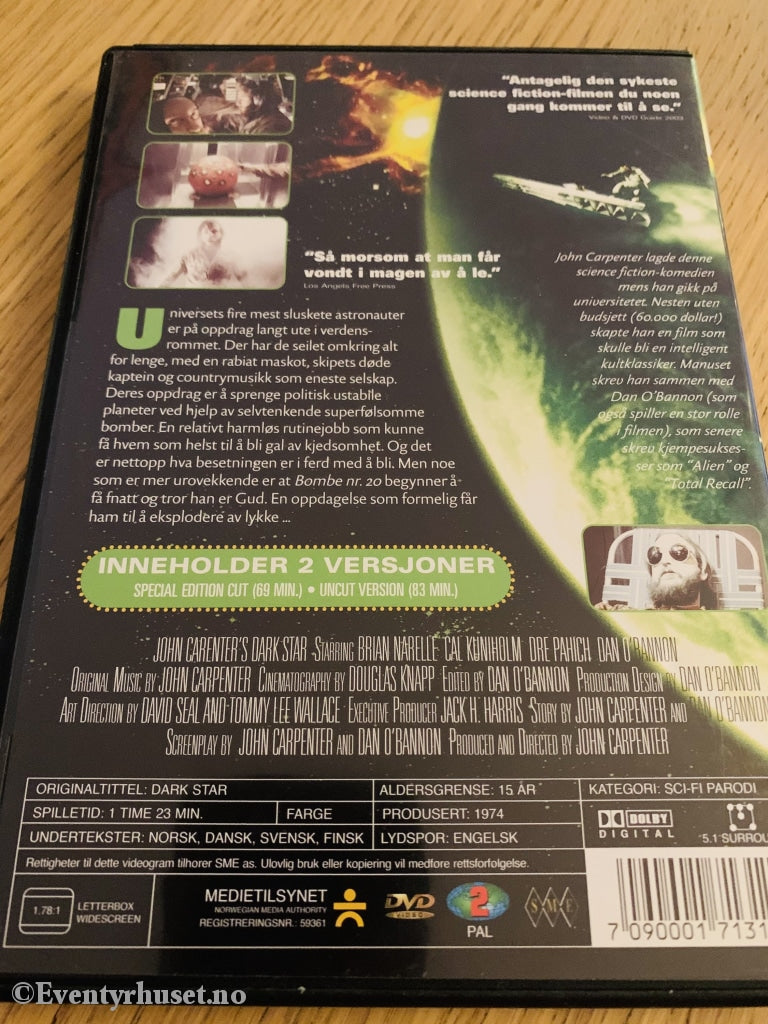 John Carpenters Dark Star. 1974. Dvd. Dvd