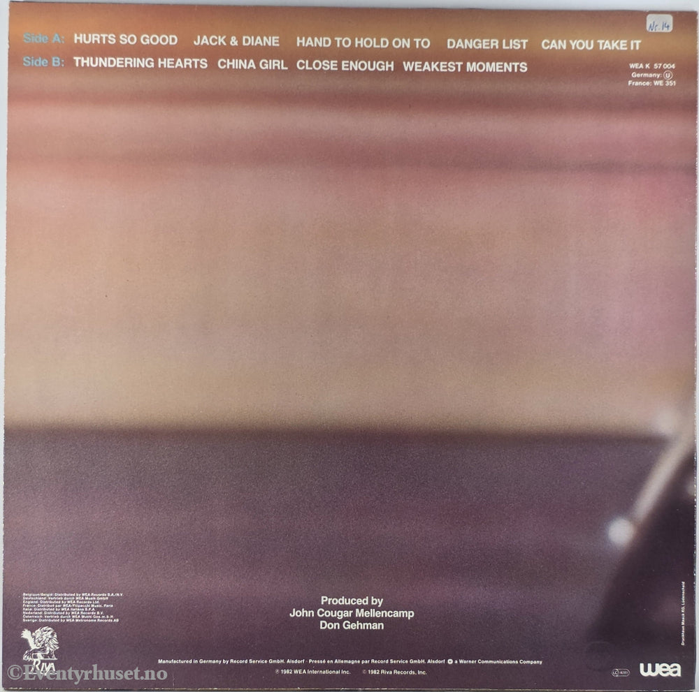 John Cougar. 1982. American Fool. LP.