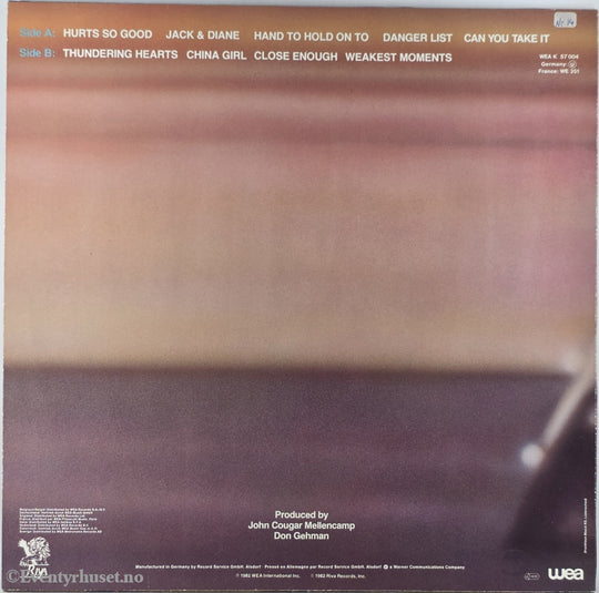 John Cougar. 1982. American Fool. LP.