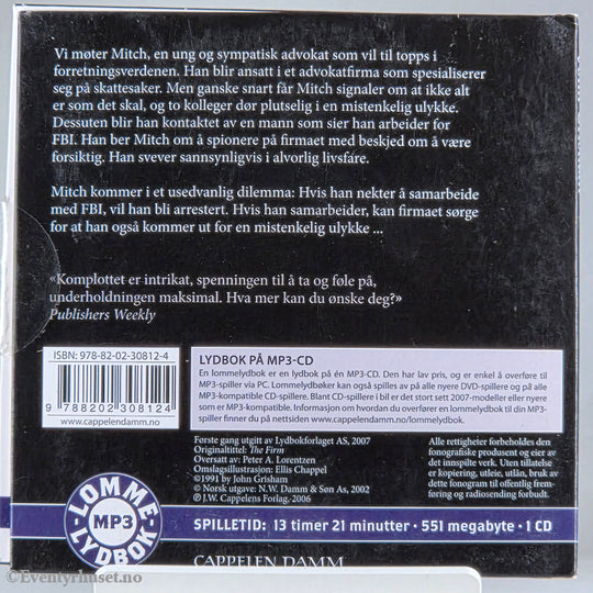 John Grisham 1991 Firmaets mann. Lydbok på CD.