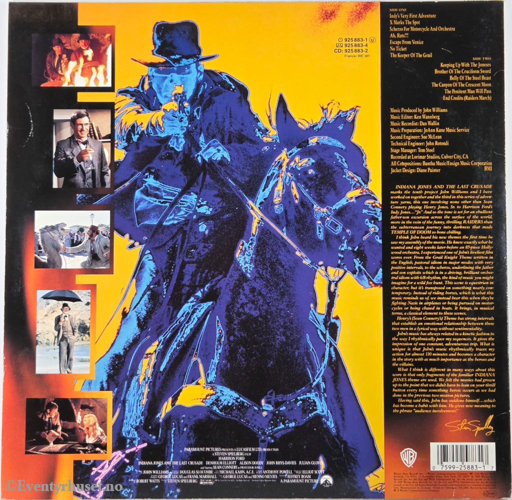 John Williams. 1989. Indiana Jones and the Last Crusade . LP.