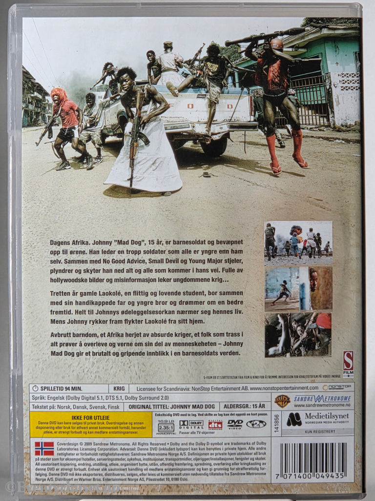 Johnny Mad Dog (2008). DVD.