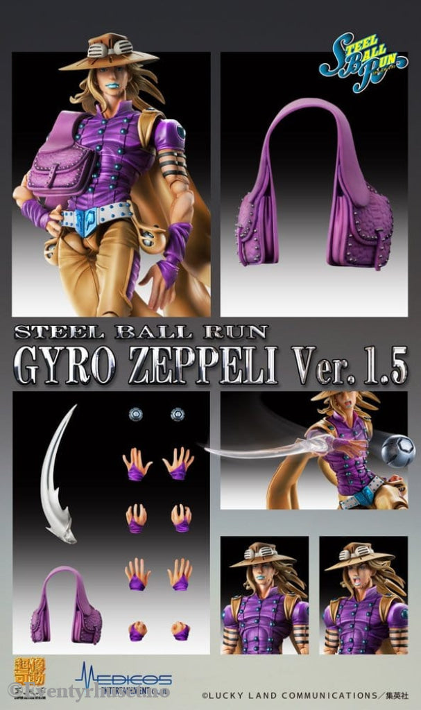 JoJo’s Bizarre Adventure Part 7: Steel Ball Run Super Action Action Figure Chozokado Gyro Zeppeli Ver.1.5 16 cm Manga &