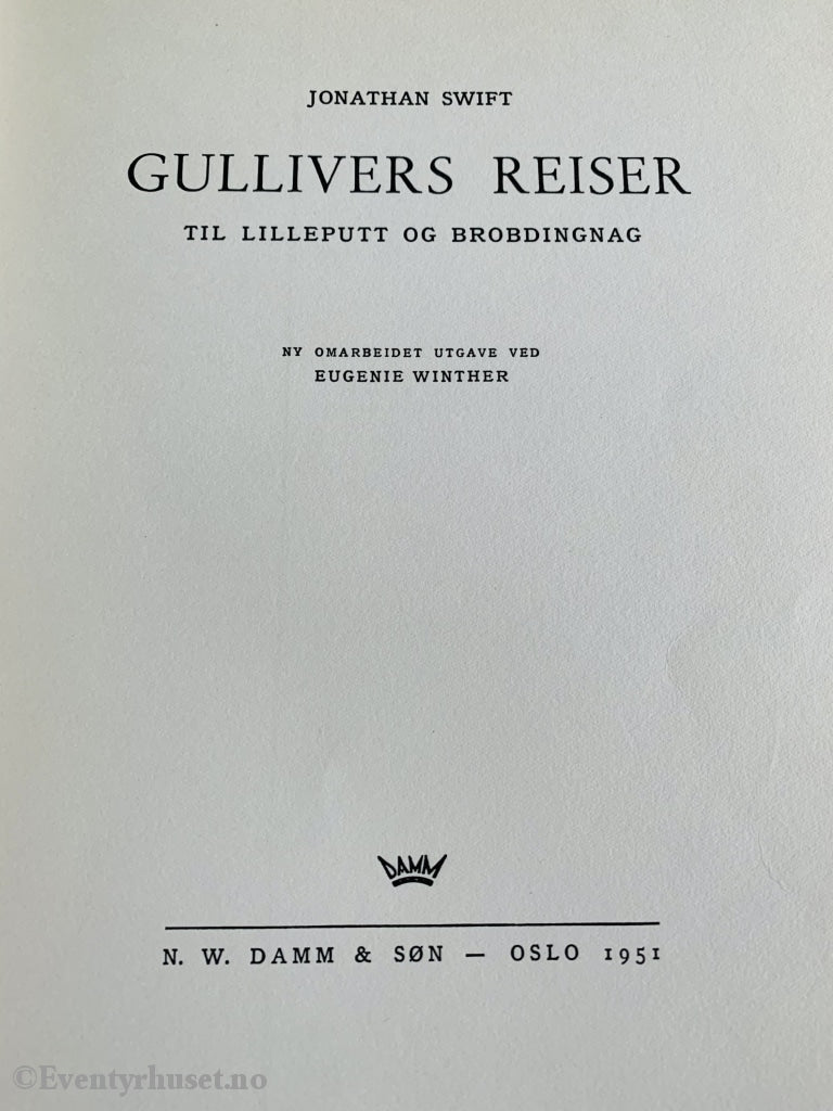 Jonathan Swift. 1951. Gullivers Reiser (Aladdin Serien). Fortelling