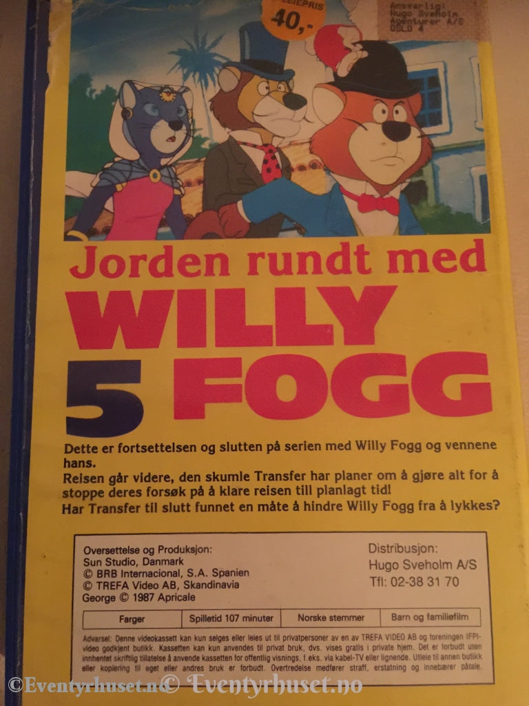 Jorden Rundt Med Willy Fog 5. Vhs Big Box.