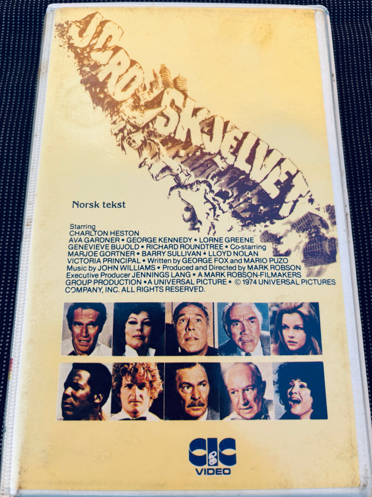 Jordskjelvet. 1974. VHS Big Box. VHS
