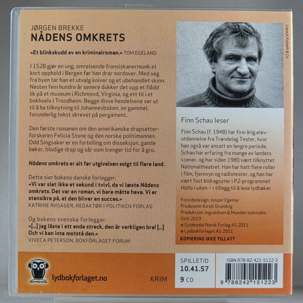 Jørgen Brekke 2011 Nådeens omkrets. Lydbok på CD.