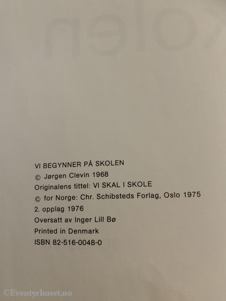 Jørgen Clevin. 1968/76. Vi Begynner På Skolen. Fortelling