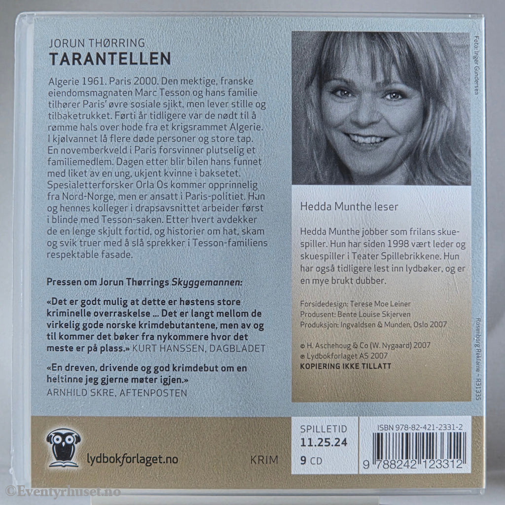 Jorun Thørring 2007 Tarantellen. Lydbok på CD.