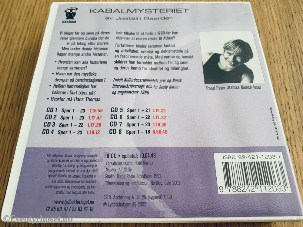 Jostein Gaarder. 1992/2002. Kabalmysteriet. Lydbok På 8 Cd.