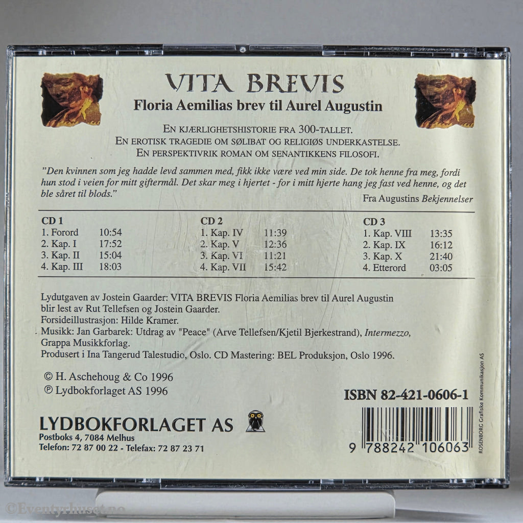 Jostein Gaarder 1996 Vita Brevis. Lydbok på CD.
