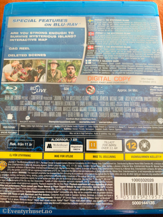 Journey 2: The Mysterious Island. Blu-ray Disc.