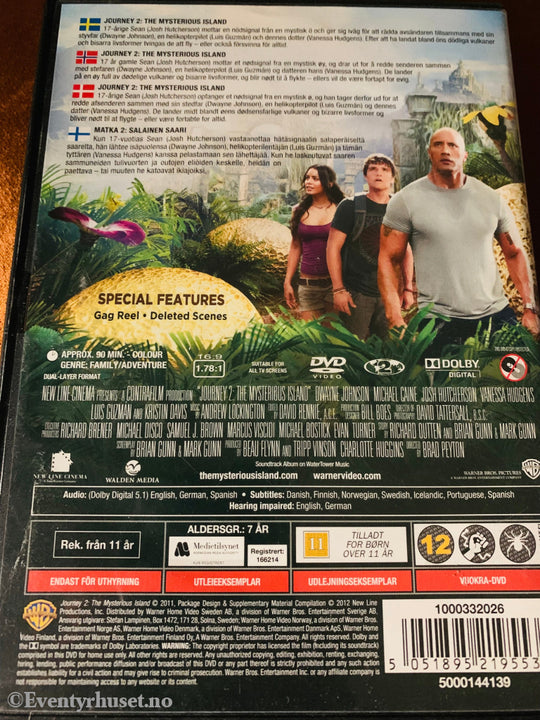 Journey 2. The Mysterious Island. Dvd Leiefilm.