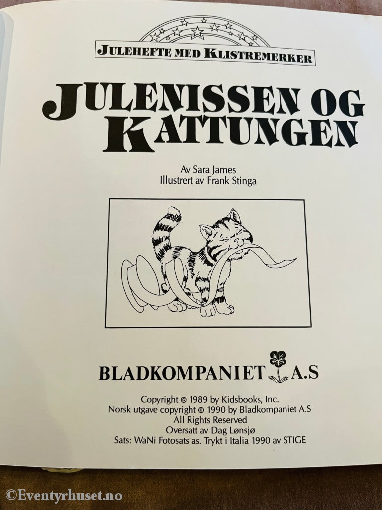 Julenissen Og Kattungen. 1990. Klistremerkealbum. Klistremerkealbum