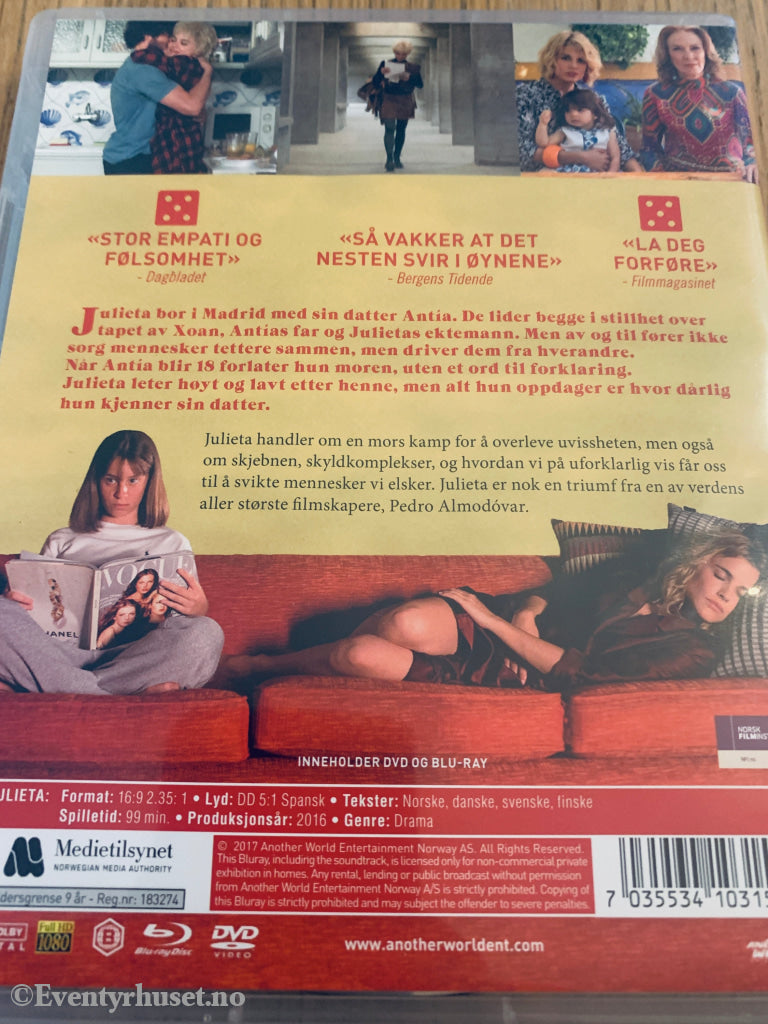 Julieta (2016). Blu-Ray.