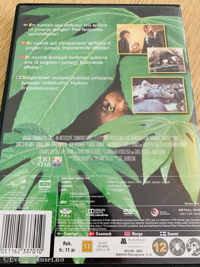 Jumanji. 1995. Dvd. Dvd