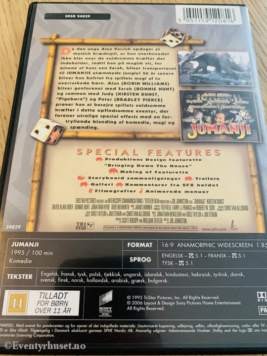 Jumanji. 1996. Dvd. Dvd