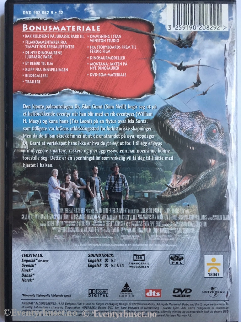 Jurassic Park 3. Dvd. Dvd