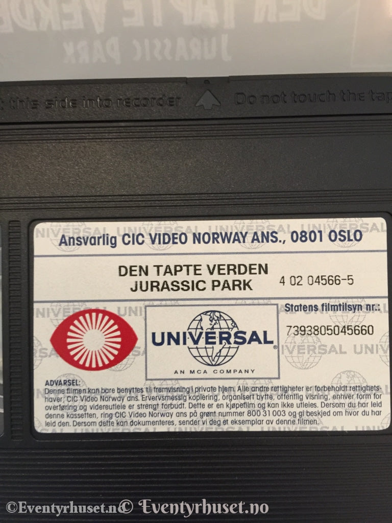 Steven Spielberg. 1997. Jurassic Park - Den Tapte Verden. Vhs. Vhs