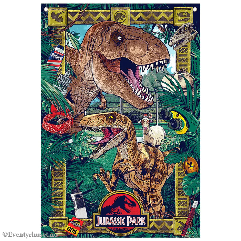 Jurassic Park Wall Banner Flag 125x85 cm. Mint In Sealed Box (MISB)! Leker