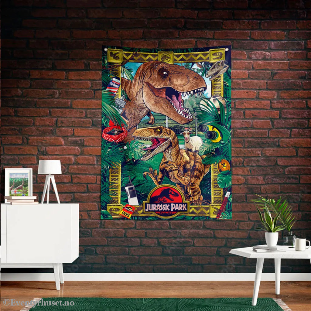 Jurassic Park Wall Banner Flag 125x85 cm. Mint In Sealed Box (MISB)! Leker