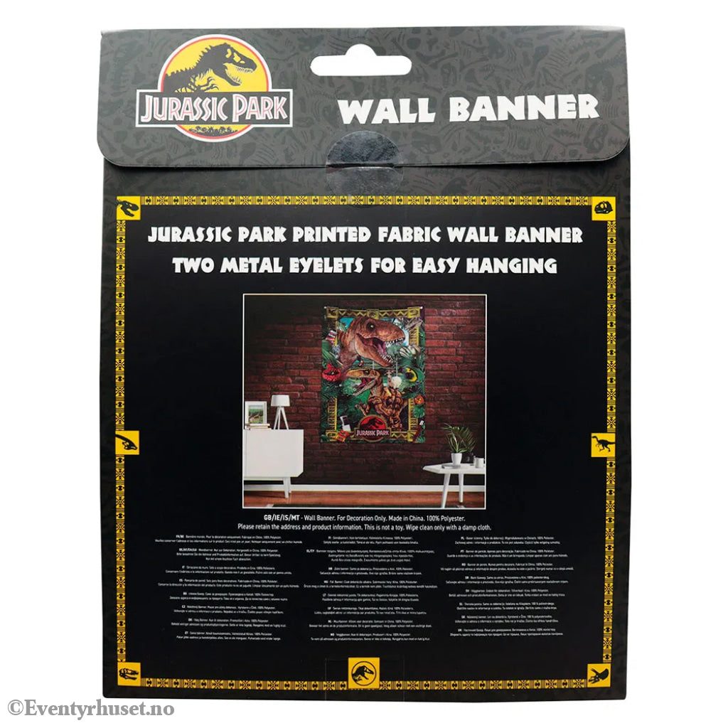 Jurassic Park Wall Banner Flag 125x85 cm. Mint In Sealed Box (MISB)! Leker